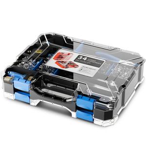 TEMU 1개 공구 보관 케이스 | 소형 부품 정리함, 양면 투명 플라스틱 뚜껑 분류 상자, 나사, 너트, 못, 볼트에 적합, 탈착식 플라스틱 칸막이 포함