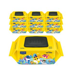 TEMU 슈퍼대디 아기상어에디션 옐로우 70매 10팩(70gsm)