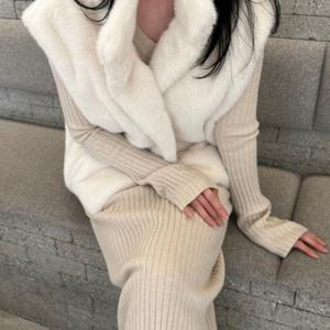 TEMU 한국식 다용도 두꺼운 셀럽 스타일 루즈한 이미테이션 조끼