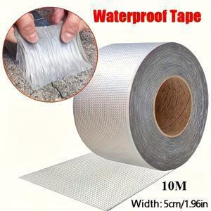 TEMU 1롤 고강도 방수 알루미늄 테이프 - 내열성 & 즉각 밀봉, 파이프, 지붕, 벽, 수영장 수리용 - 실내/외부 누수 방지 및 녹 방지 접착제, 플라스틱 표면 누수 수리, 내열성 (플라스틱 호환)