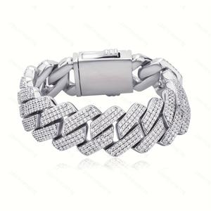 TEMU 1pc 20mm 쿠바 링크 골든 브레이슬릿, 아이스 프로그 디자인 - 남성 및 여성용 고급 힙합 패션 보석, 14K 골드 플레이트, 합성 큐빅 자이콘, 힙합 액세서리 | 아이스 프로그 브레이슬릿 | 내구성 있는 브레이슬릿, 브레이슬릿|남자팔찌