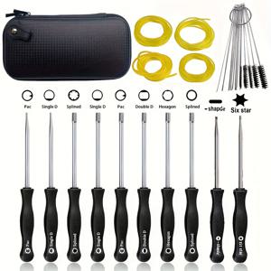 TEMU 2단계 소형 엔진(트랙터, 잔디톱, 체인소 등)용 카부레터 수리 도구 키트, 3피트 연료 라인 호스 4개 크기 포함