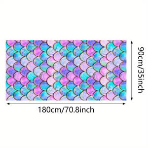 TEMU 1개 수영용 목욕 가운 인어 물고기 비늘 패턴 빠른 건조 흡수성 여성용 스포츠 케이프 타월 해변 수영장 특수 장비 용품 직사각형 70*140cm 또는 90*180cm|샤워가운