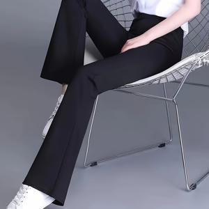 TEMU 요가 바지, 하이웨이스트, 여성용, 포켓, 스트레치 원단, 탄성 허리띠, 단색, 와이드 레그, 슬림핏|여름바지