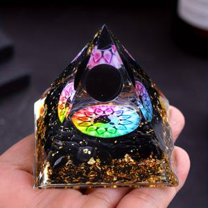 TEMU 생명의 꽃을 상징하는 흑요석으로 제작된 , 긍정적인 에너지를 담은 오르곤 이며, 부와 행운을 끌어들이는 보호 제너레이터 역할을 합니다 (흑요석 뿌리 차크라) - 창의적인 선물