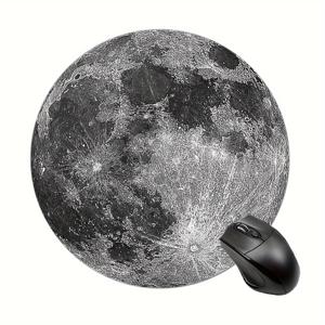 TEMU 고무 달과 지구 디자인 마우스 패드, 미끄럼 방지, 두께 3mm, 7.8