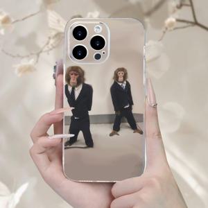 TEMU 크리에이티브 슈트 원숭이 프린트 폰 케이스, 아이폰 16, 15, 14, 13, 12, 11, XS, XR, X, 7, 8 플러스, 프로 맥스, 미니와 호환됩니다.