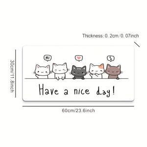 TEMU 고양이 패턴 디자인의 오버사이즈 게이밍 마우스 패드, 고무 베이스, 직사각형 미끄럼 방지 테이블 매트, 정밀한 가장자리, 세탁 가능, 미끄럼 방지 E-스포츠 컴퓨터 마우스 패드