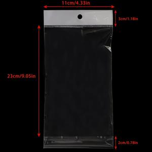 TEMU 200개 자체 접착 폰 케이스 가방, 안경 가방, 액세서리 가방, 투명 플라스틱 OPP 가방, 하이킹 홀, 흰색 OPP 카드 헤드 가방, 항공 홀 가방.