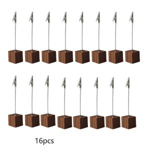 TEMU 16개 스테인레스 스틸 사진 클립, 나무 베이스 수직 라벨 보드, 코끼리 철 메시지 클립, 사무실, 웨딩, 파티, 홈 데코, 레스토랑 디스플레이, 디지털 카드 및 가격 쇼케이스용