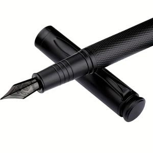 TEMU 1개 럭셔리 메탈 볼펜, 0.38mm/0.4mm/3.4mm 리필 가능 잉크 컨버터 (3.4mm 호환) - 헤비듀티 스냅 클로저, 사무실, 학교, 저널링 및 노트 필기용 우아한 필기구 - 내구성 강한 메탈 펜