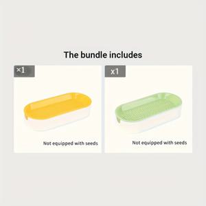 TEMU 고양이 잔디 재배 상자 2개 세트, 수경 재배 용기, 정원 씨앗 발아 트레이, 고양이 장난감 발아 트레이