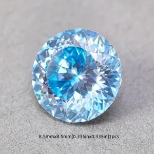 TEMU 실험실에서 재배된 5캐럿 포르투갈컷, 바다색, DIY 주얼리 만들기에 적합한 1개, 반지, 목걸이, 귀걸이용