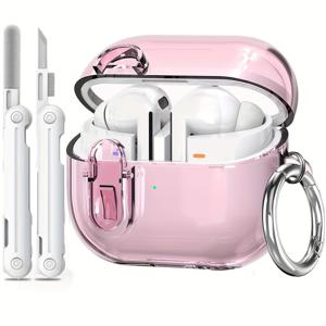 TEMU Galaxy Bud 3 Pro 케이스/청소 키트가 포함된 Buds3 커버와 호환 가능, 투명 TPU 갤럭시 버즈 프로 3 보호 커버