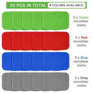 TEMU 20개입 차량 관리 극세사 천 | 초극세, 매우 부드러움, 빠른 건조, 180gsm 폴리에스터 패드 커버 키트 (자동차 앞유리 청소 도구, 유리 클리너 와이퍼, 차량 내부 창문 클리너 워싱 본넷용)