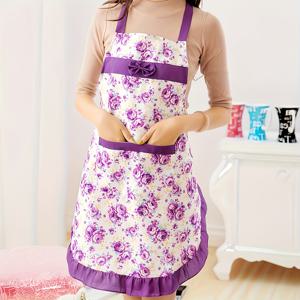 TEMU 포켓이 있는 플로럴 정원 가드 - 통기성 및 내구성 있는 원단, 3가지 색상 (), 가정, 카페, 주방, 정원 가꾸기에 적합한 사계절 사용 - 조절 가능한 스트랩과 측면 포켓이 있는 다기능 앞치마, 홈 쿠킹, 스타일리시한 디자인, 홈 쿡