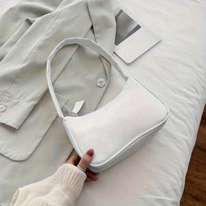 TEMU 빈티지 스타일 소프트 숄더 & 언더암 백 - 캐주얼 솔리드 컬러 탑핸들 핸드백, 여성 패션 숄더백