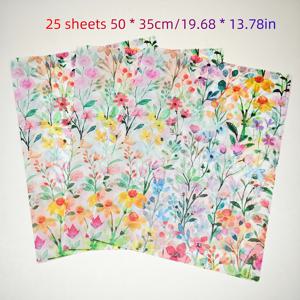 TEMU 봄 컬러 꽃무늬 선물 포장 티슈 페이퍼 25매, 20'' x 14'' 크기, 부활절 선물, 결혼식, 축제 선물, 생일 선물, 꽃다발 포장, 신발 및 의류 포장, 기프트백 채우기에 완벽