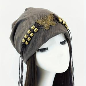 TEMU 여성용 스위트 앤 쿨 버킷햇, 태슬과 비즈 장식으로 빈티지 아티스틱 스타일. 트렌디하고 얼굴을 더 작게 보이게 해주는 완벽한 제품이며 가을, 봄 의상에 이상적이며 여행 및 데이트에 적합합니다.