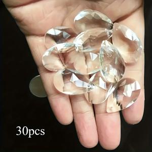 TEMU 10/30개 22mm 눈물방울 유리 펜던트 - 창문 장식, 파티, 결혼식용 투명 프리즘 비즈, 할로윈 및 크리스마스에 적합한 DIY 주얼리 만들기용 비즈 & 비즈 모음