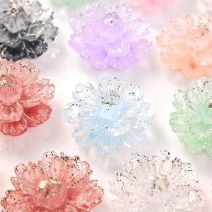 TEMU 20개의 빛나는 레진 꽃 패치 세트, 각 17mm, DIY 네일 아트 및 폰 케이스 장식, 축제 및 생일 장식 만들기에 적합합니다.