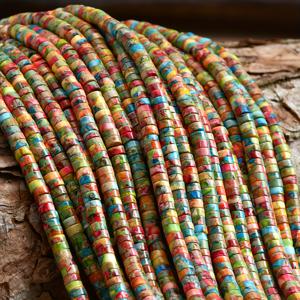 TEMU 컬러풀 씨 세디먼트 재스퍼 스페이서 비즈 - 스타일 루즈 비즈, DIY 주얼리 액세서리, 핸드메이드 목걸이·팔찌·귀걸이용 (38cm/15인치), 4x2mm 비즈 158-160개