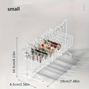TEMU 투명 아크릴 네일 아트 디스플레이 스탠드 + 10개 매달기 태그 + 양면 접착 스트립 포함 네일 플레이트 보관대, 네일 비터 도구 수납용 네일 아트 전시대 (1개)