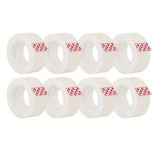 TEMU 8롤/10롤/12롤 테이프, 무광면 종료 투명 테이프, 교정 및 라벨링에 적합, 표준 테이프 디스펜서와 호환, 수리용으로 설계됨