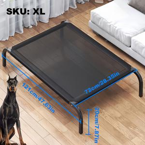 TEMU 대형 쿨링 고양이 침대, 실내/야외용, 세탁 가능 및 휴대용, 내구성 강한 금속 프레임과 메쉬 원단, 사계절용 내구성 및 통기성