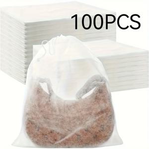 TEMU 50/100개 직사각형 부직포 먼지 봉투 (드로스트링 잠금 방식), 핸드백, 신발, 여행 및 가정 옷장 정리, 포장 및 보관 등 다양한 용도에 적합