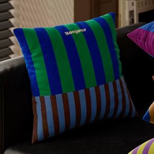 TEMU 레트로 아메리칸 스타일 컬러풀 도파민 베개 커버 2개 세트, 양면 숏 플러시 패턴 베개 커버, 거실 소파, 침대 헤드, 차량 장식 및 휴식 베개, 허리 지지 커버로 사용하기 적합|베개커버|쇼파침대