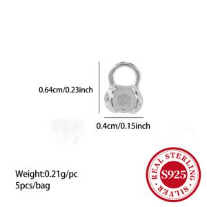 TEMU 스털링 실버 크레센트 클라스프 3mm/4mm/5mm 엔드 비드 스페이서 비드 5개 세트, DIY 팔찌 목걸이 액세서리|은목걸이