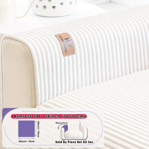 TEMU 1개 HF 모던 플란넬 소파 쿠션 커버 - 반려동물 친화적 미끄럼 방지 디자인 & 가죽 패치, 3/2/4인용 세탁 가능 가구 커버, 거실·침실·사무실 장식, 현대적인 디자인, 내구성 있는 원단, 고품질 소재, 홈 데코, 스타일리시한 액세서리|쇼파