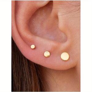 TEMU 14k 골드 도금 여성용 항알러지 구리 귀걸이 3/6개, 정교한 연골 귀 스크린 귀걸이, 다층 패셔너블한 원형 다중 포인트 펀칭 주얼리, 여성용, 발렌타인데이 및 생일 선물용