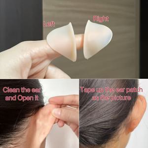 TEMU 3D 실리콘 엘프 귀 패드 한 쌍 - 저자극성, 심리스 투명 귀 지지 쿠션, 얼굴 윤곽 조절용, 코스프레, 댄스, 사진 촬영 및 파티에 적합, 엘프 코스튬 추가, 디자인 용이, 부드러운 질감