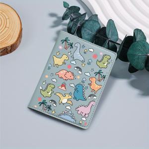 TEMU 1개 귀여운 공룡 패스포트 지갑 - 합성 가죽 멀티 카드 홀더 오픈 클로저, 경량 여행용 정리함 (ID & 서류 보관), 남녀공용 휴대용 내구성 디자인, 재미있는 액세서리