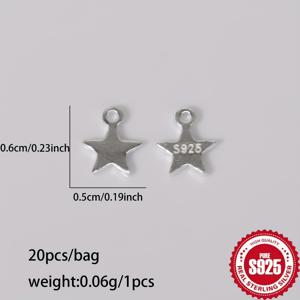 TEMU 20개입 S925 스털링 실버 스타 매듭, 펜타그램 팔찌 & 귀걸이 펜던트, 핸드메이드 DIY 주얼리 제작용