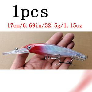 TEMU 1개 롱 텅 미노우, 롱 캐스트 다이빙 및 플로팅 액션, 민물 탑워터 루어, 롱 립 플로팅 샤드 베이트 - 32.5g 딥 다이빙 소금물/민물 크랭크베이트, 배스/산더/메기용 래틀링 비즈