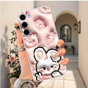 TEMU 휴대폰 케이스 - 귀여운 토끼 디자인 휴가 투명 폰 케이스, 삼성 갤럭시 X Cover 5, 6 Pro 및 여러 갤럭시 F, J, M 시리즈 모델과 호환