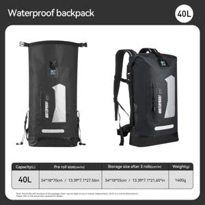 TEMU 헤비듀티 고품질 남성용 백팩 - 20L/30L/40L 택티컬 백팩 (플로팅 드라이백 포함), 두꺼운 PVC 메쉬 잠금장치, 카약, 하이킹, 캠핑, 여행에 이상적인 블랙 아웃도어 백팩, 내구성 강한 야외 장비