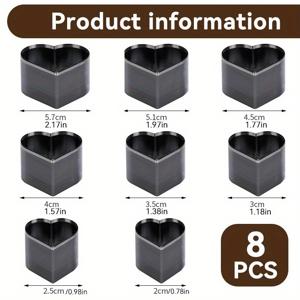 TEMU 하트형 가죽 펀치 8종 세트, 가죽 공예 도구, 가죽 절단용품