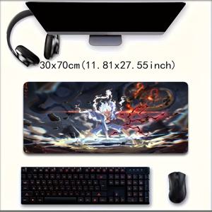 TEMU 대형 애니메이션 마우스 패드 - 생생한 만화 캐릭터 디자인, 미끄럼 방지 고무 베이스, 게임 및 사무실 사용을 위한 내구성 및 부드러운 표면, 다양한 크기(30x60cm, 30x70cm, 30x80cm, 40x80cm, 40x90cm)에서 사용 가능, 애니메이션 마우스 패드