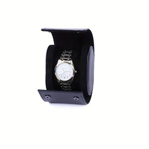TEMU 휴대용 방진 여행 케이스 (원통형 인조 가죽 시계용), 기계식 시계 보호 디자인, 선물 상자 포장.
