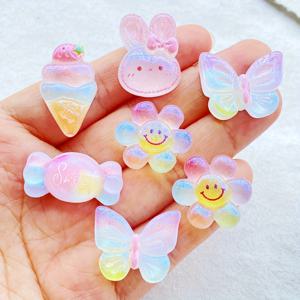 TEMU 10개의 밝은 미니 레진 귀여운 만화 무지개 , 나비, 토끼 아멜리트 - 혼합된 색상 휴일 장식 DIY 스크랩북, 보석 만들기 및 크리스마스 공예 - 카드, 선물 및 파티 선물, 스크랩북 액세서리, 상상력 있는 디자인, 아름다운 액센트