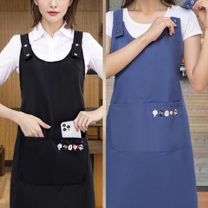TEMU 귀여운 만화 프린트 디자인의 포켓이 있는 2개 세트의 우아한 조절 가능한 스트랩 주방 앞치마입니다. 부드럽고 내구성이 뛰어나며 관리가 용이한 원단으로 제작되었으며 주방, 호텔, 꽃집, 차가게, 커피숍, 바베큐, 네일 살롱에 적합합니다.