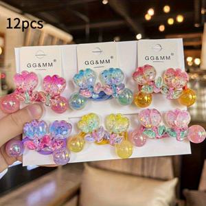 TEMU 12개입 고탄성 반짝이는 귀여운 머리끈 | 컬러풀 튤립 비즈 젤리 헤어밴드, 포니테일 스크런치, 생일 선물 추천, 페스티벌 파티 코스튬 액세서리