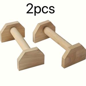 TEMU 1/2개 푸시업 스탠드 목재 - 홈 운동 - 레그 프레스 운동, 견고한 목재 랙, 크로스 바, 목재 레그 프레스 운동, 핸드스탠드, 운동, 피트니스, 홈용, 야외 피트니스, 무료 핸드 고무 및 미끄럼 방지 매트