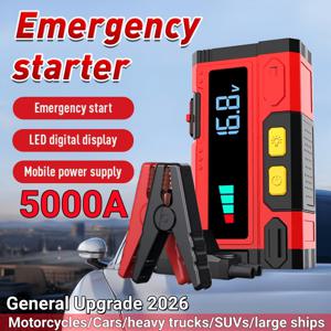 TEMU 럭셔리 자동차/ 비상 점프 스타터, 듀얼 12V 배터리 충전기, 배터리 압력 게이지, 모든 트럭 운전자, 중형 차량, SUV, 차량, 및 1.32L 가솔린/101.44Oz 디젤 엔진 차량에 적합