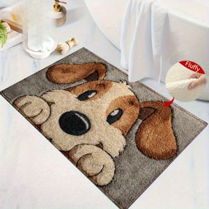 TEMU 부드럽고 사랑스러운 2D 회색 강아지 도어 매트 1개. 포근하고 세척이 용이하여 할로윈 및 크리스마스 축하 행사에 적합하며 주방, 욕실, 식사 공간 및 침실에 적합하며 훌륭한 선물이 될 수 있습니다.