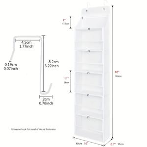 TEMU 벽걸이 멀티레이어 지퍼 수납 행거, 다기능 문 뒤 수납 행거